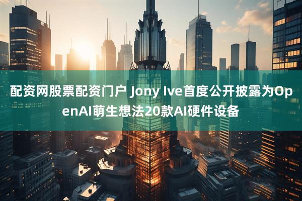 配资网股票配资门户 Jony Ive首度公开披露为OpenAI萌生想法20款AI硬件设备